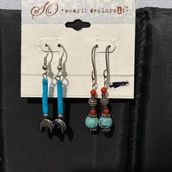 Turquoise Earrings  2 Pairs