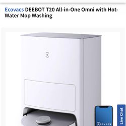 ECOVACS DEEBOT T20 Omni Robot Vacuum and Mop,Hot Water Mop Washing,Auto Hot Air-Drying,9mm AutoMop Lifting,Dual Spinning Mops,Self-Emptying,6000Pa Suc