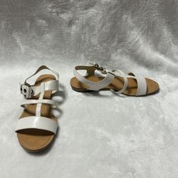 Women’s  Brooks Brothers white strappy leather sandals size 7