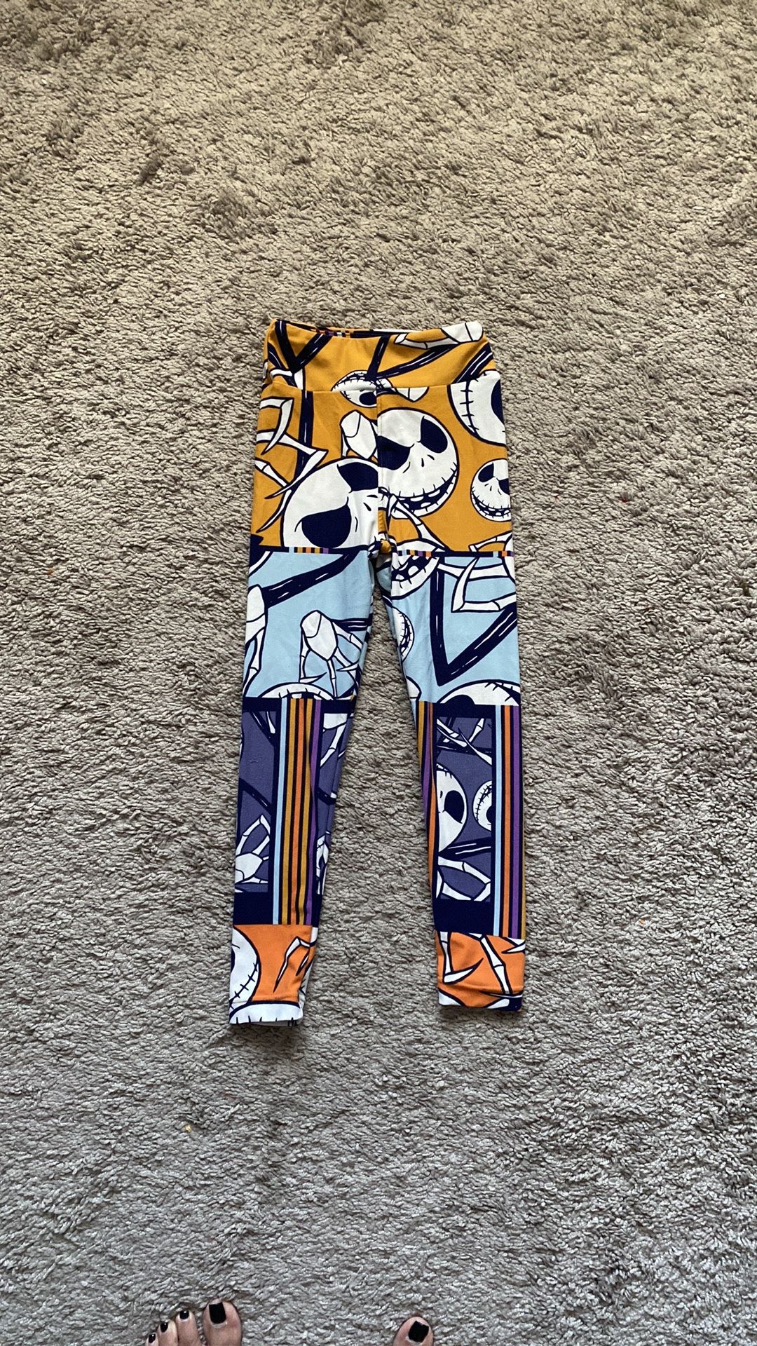 Lula Roe Nightmare Before Christmas Jack skeleton Leggings Size S/M