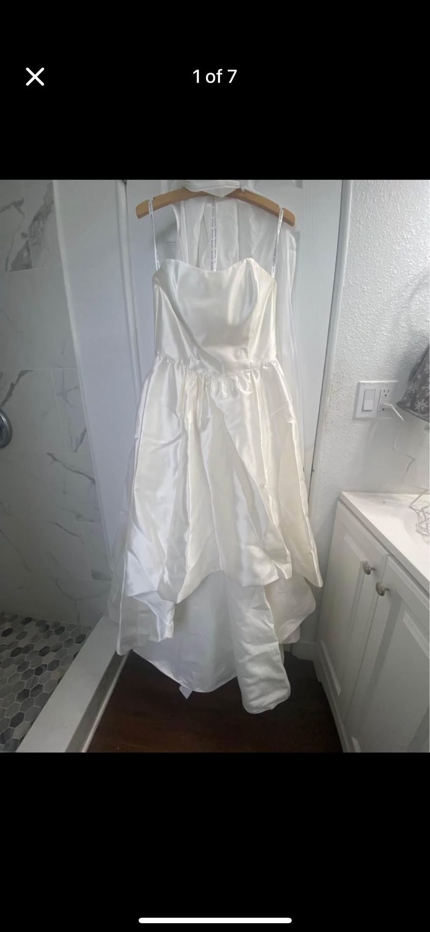 White High To Low Wedding Dress Size 10 Sleeveless