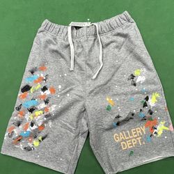 Gallery Dept Shorts with paint splatter
