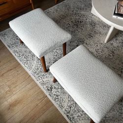 Vintage teak Foot rest stool ottoman