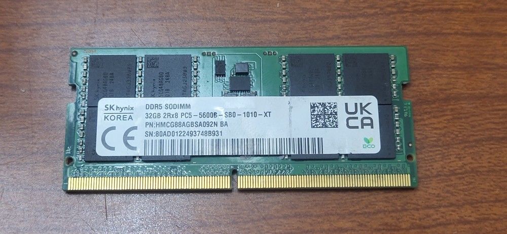 32GB DDR5 SODIMM 5600Mhz - Dual Channel - For Laptops Only