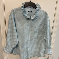 Recycled  Ruffle Collar Shirt 