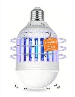 BANPESTT Bug Zapper Light Bulb 2-in-1 Indoor Mosquito Zapper Gnat Trap- Electric Fly Insect Killer&Bug Catcher for Home Backyard Patio