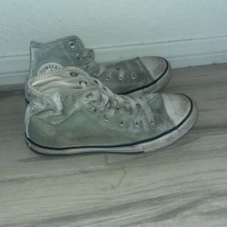 Converse All Star Silver Grey Velvet Low Top Sneakers, Size 2 Youth