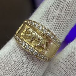 10kt Yellow Gold Diamond Panther Ring 