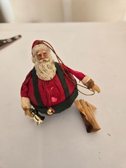 Vintage Paper Mache Santa Clause Hanging Orinament