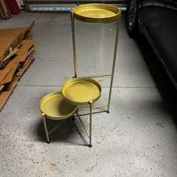 2 Gold tone Plant Stands