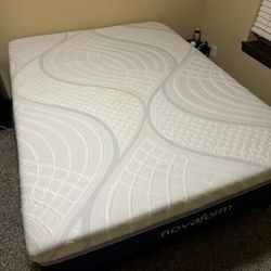 Queen Size Mattress, Box Spring, and Metal Frame 