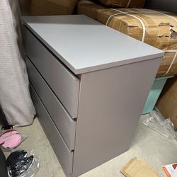 Modern Grey Wood Dresser (missing Cover Back Panel)