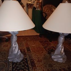 Pair Of Stone Table Lamps