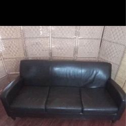 BROWN LEATHER COUCH - Used In Good Condition 