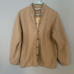 Womens Preowned Orvis Cardigan Sweater, Medium, Tan.