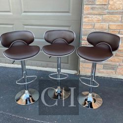 New 3 Brown Bar Stools 