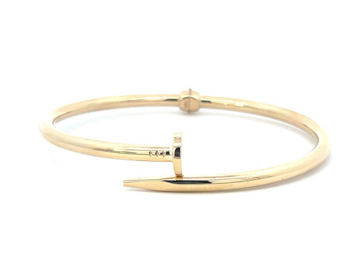 Woman’s Ladies 14k Yellow Gold Nail Bangle Bracelet GP3115130