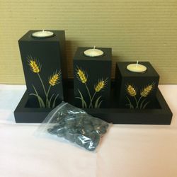 Black Candle Holders 11&1/2” By 5 1/2 “