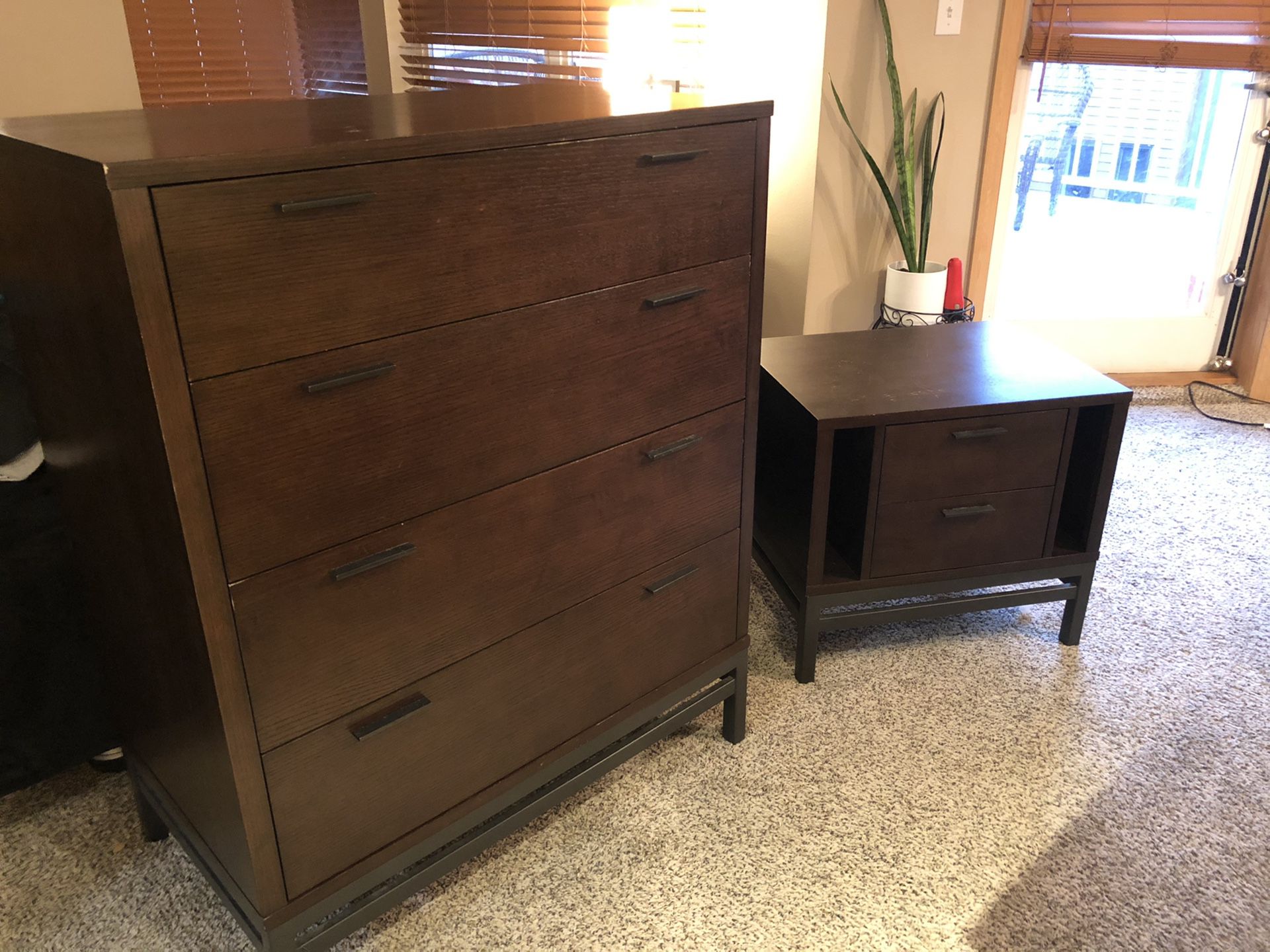 Crate and Barrel Nightstand and Dresser Set