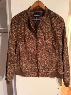 Norton McNaughton vintage leopard/animal print bomber jacket