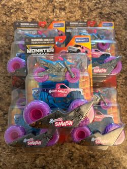 Spin Master Monster Jam Sparkle Smash 1:64 Truck / Bike Walmart Exclusive - New Sealed