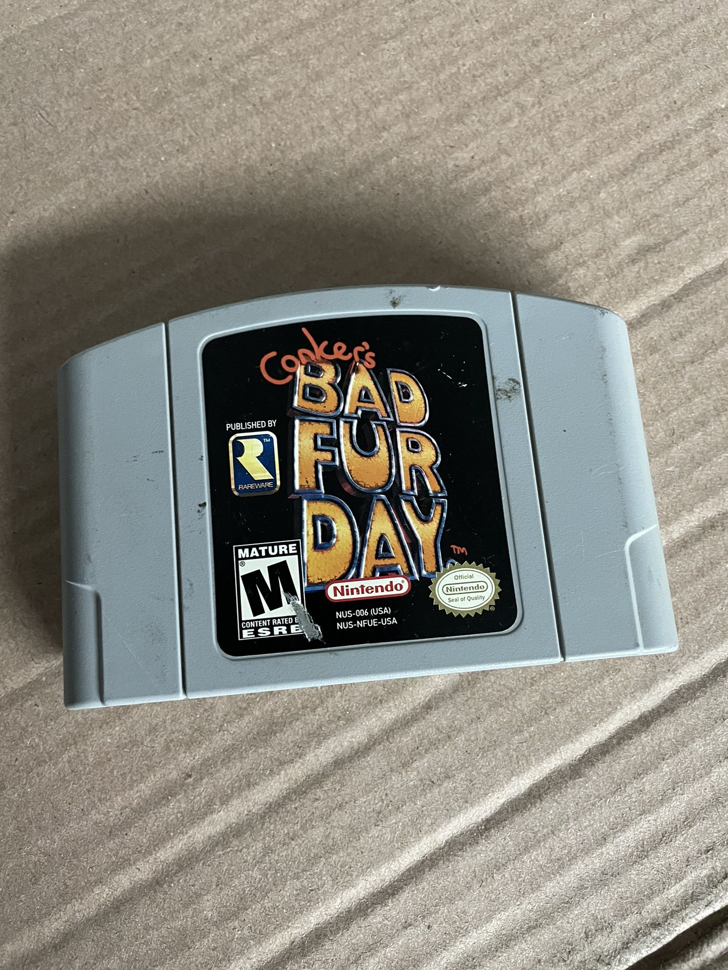 Conker's Bad Fur Day (Nintendo N64, 2001) Authentic Game Cartridge Only