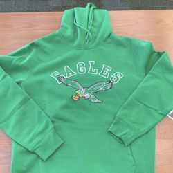 PHILADELPHIA EAGLES MENS KELLY GREEN HEART AND SOUL LONG SLEEVE HOODIE SIZE L