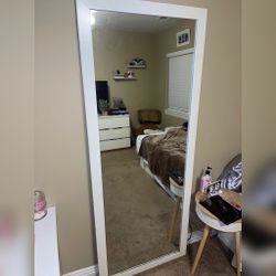 Tall white body mirror