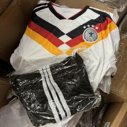 Germany National Team Soccer Jersey & Shorts Set - Size M - White/Black - New