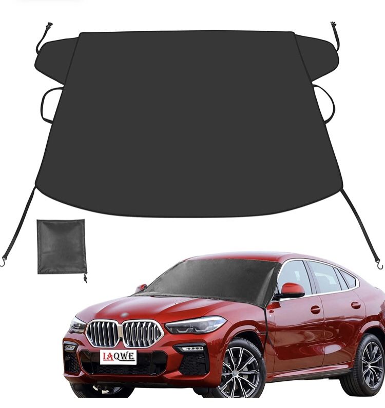 69” X 47” Car Windshield Snow Cover Ice Removal Wiper Protector for Snow, Ice, Sun, Frost Defense, Fits Most Cars Trucks Vans and SUV