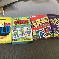 4Card Games  Mattel UNO ,UNO Flip,Common Thread,  Bold NEW