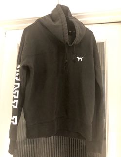 Pink Logo Black Pullover Sweatshirt Sz S