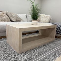 Handmade Modern Waterfall Coffee Table – Solid Birch, Custom Built