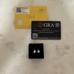 Gra Certified Moissanite Stud Earrings