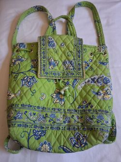 Green Floral Quilted Bag