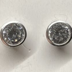 Stamped Sterling Silver Cz Earrings $35 Daily Wear-