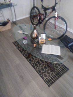 2 glass tables