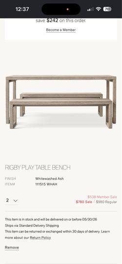 Two RH BENCHES FOR SALE