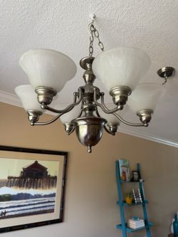 5 light brushed nickel chandelier