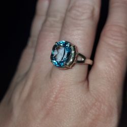 Sterling Silver Auquamarine Ring