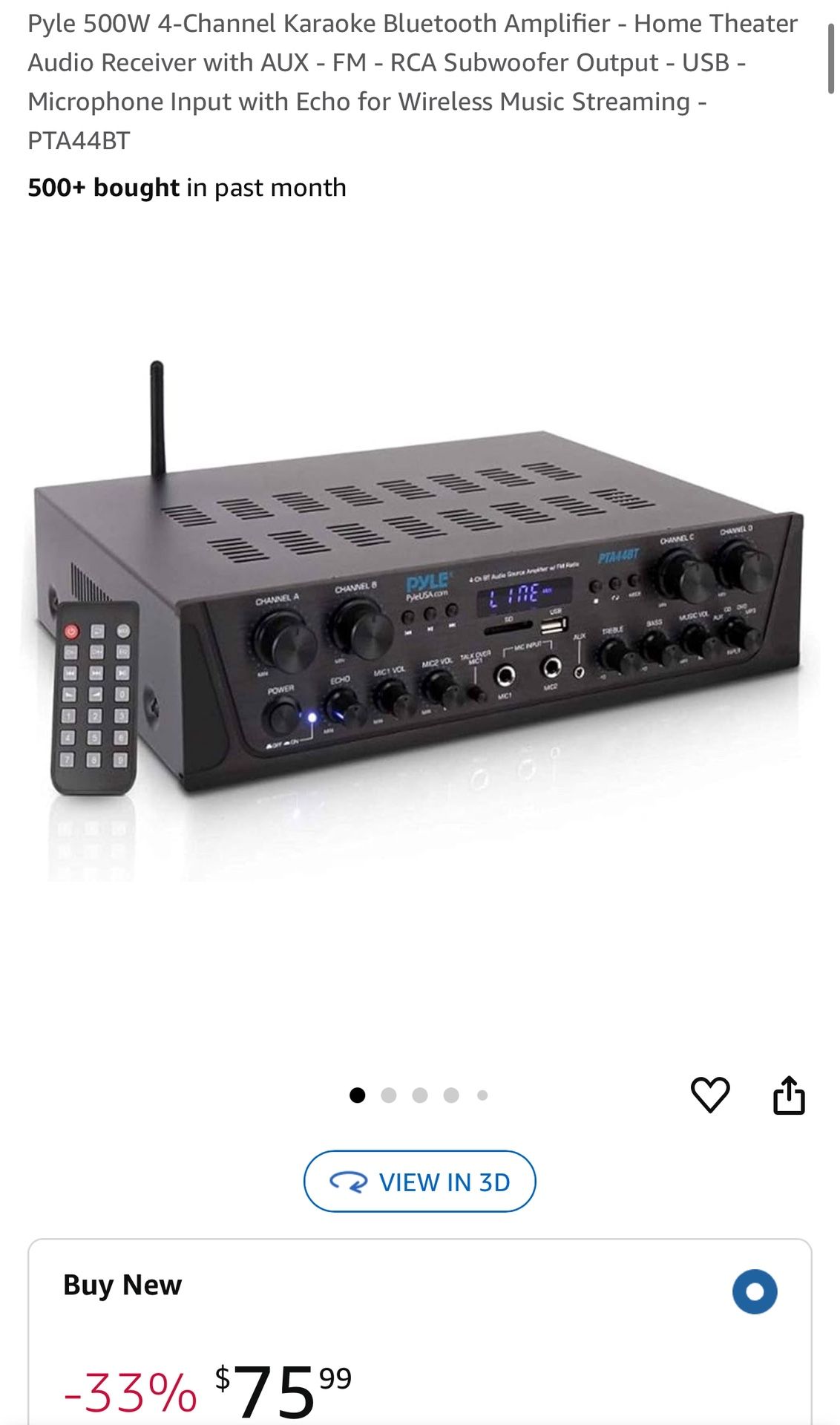 Home Theater Amplifier + 4 Speakers