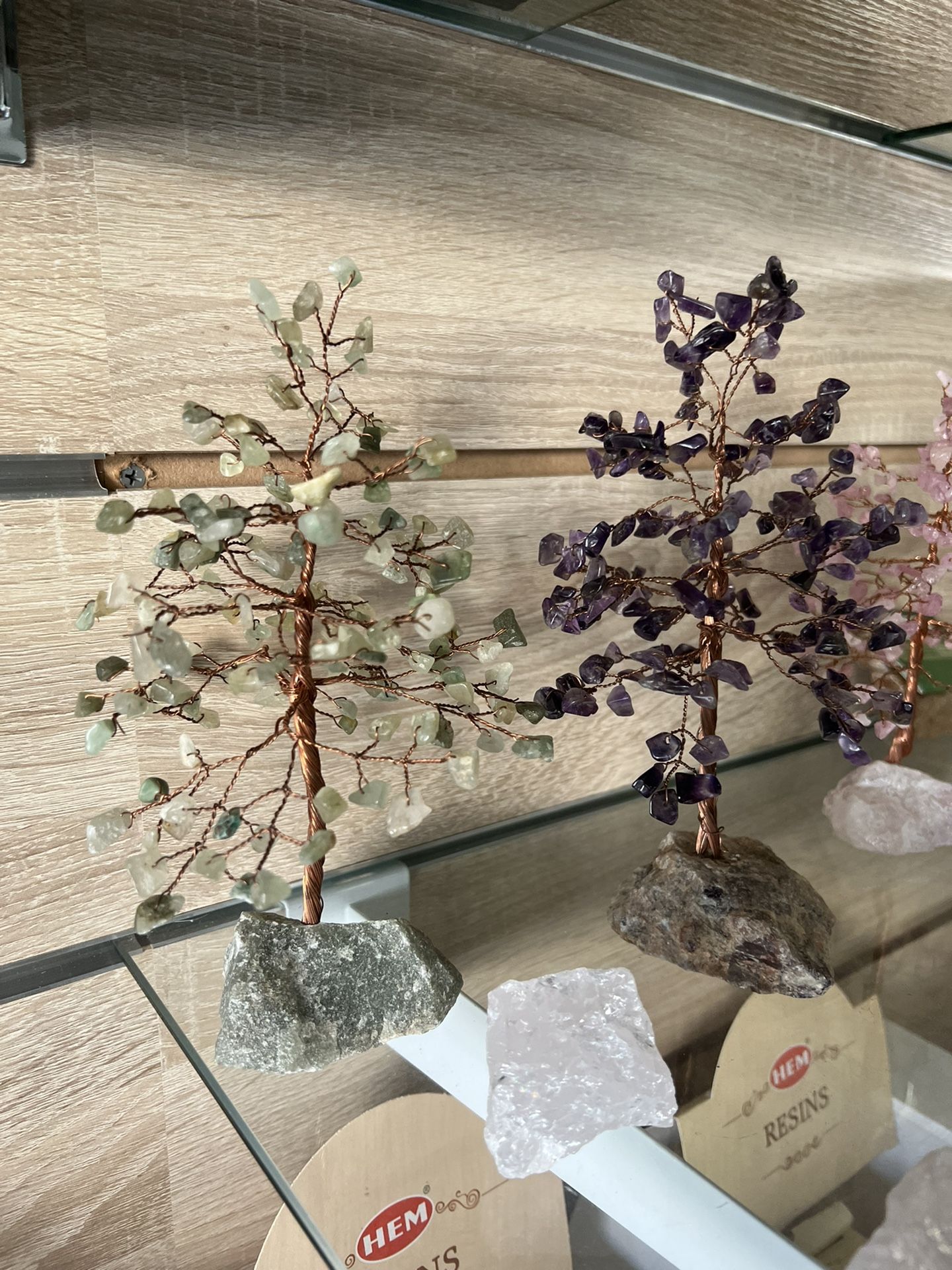 Green Aventurine, Amethyst, Ross Quartz Trees $25 Each