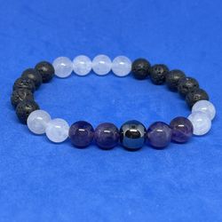 Charged Amethyst,lava Rock,Jade Bracelet (known For: healer,remove Negativity, Calm Emotions,protection)