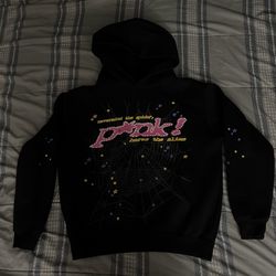 Pink And Black Sp5der Hoodie
