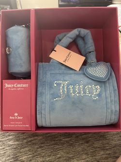 Juicy Couture Blue Clutch With Rhinestones