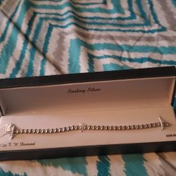 1/2 Ct Diamond Sterling Silver Bracelet 