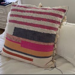 Large Boho Woven Throw Pillow