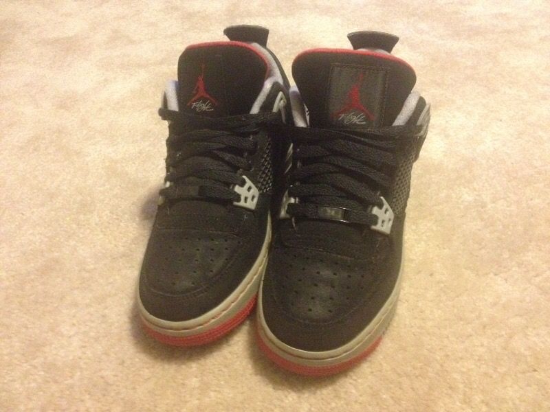 Nike air Jordan flight IV black cement red sz 6y  Shoes