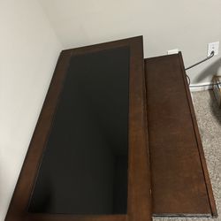Real Wood Desk with Glass Top