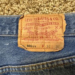 Levi's 501 XX Made In USA Straight Leg Denim Jeans Mens Size 36x30 Vintage